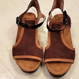 NAOT Fiona suede wedge sandals size (EU 37) US size 6